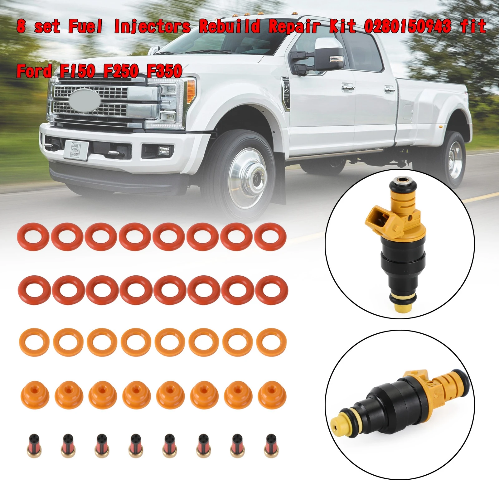 

Artudatech 8 set Fuel Injectors Rebuild Repair Kit 0280150943 fit For Ford F150 F250 F350 Car Accessories