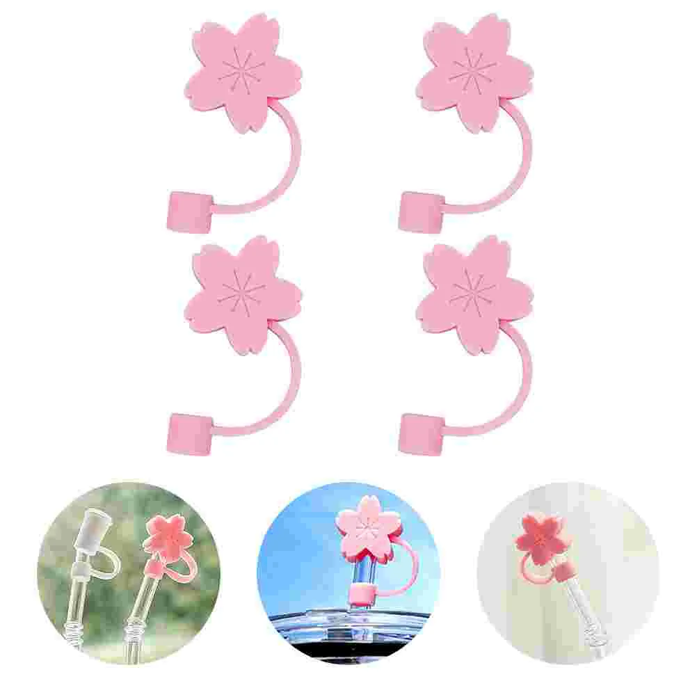 

4Pcs Silicone Straw Protector Cloud Straw Tips Cover Drinking Straw Plugs for Outdoor