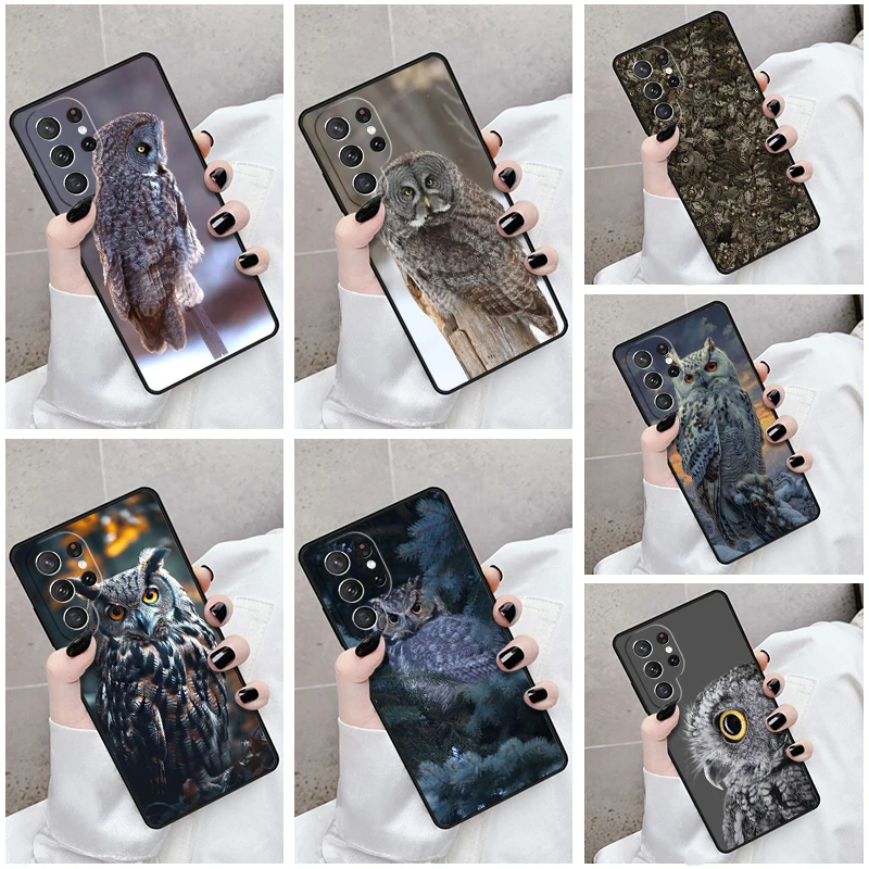 Чехол для телефона Samsung Galaxy S24 S23 S21fe S22 Ultra Plus Note 10 20 S8 S9 S10 чехол с камуфляжной совой