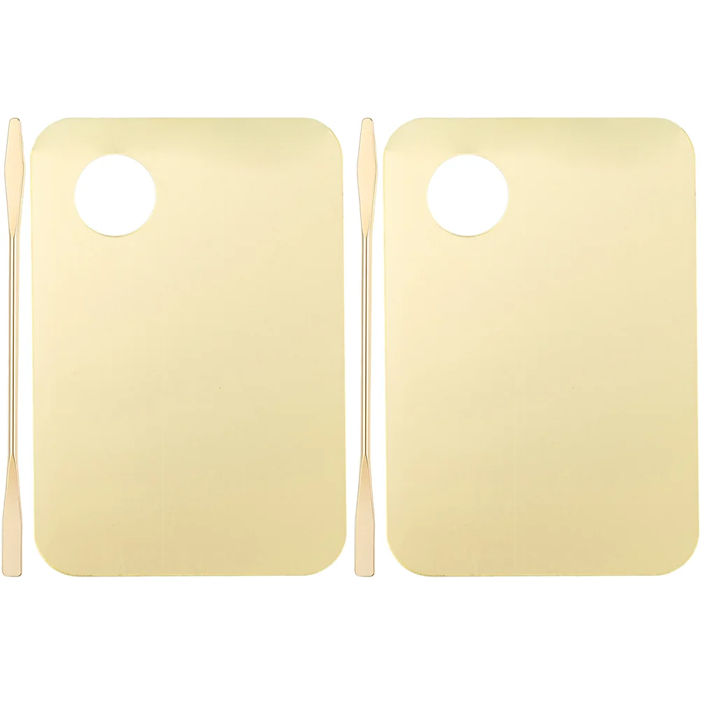 

2 Set Color Palette Blending Plate Foundation Makeup Tools Acrylic Must Haves Paint Scraper