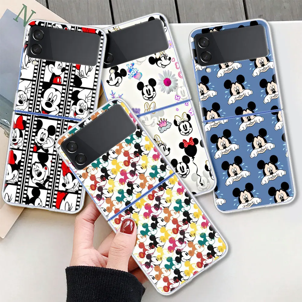 

Clear Case for Samsung Galaxy Z Flip3 5G ZFlip Flip 4G Phone Cover 6.7 Inches Hard PC Shockproof Casing Mickey And Mouse Funny