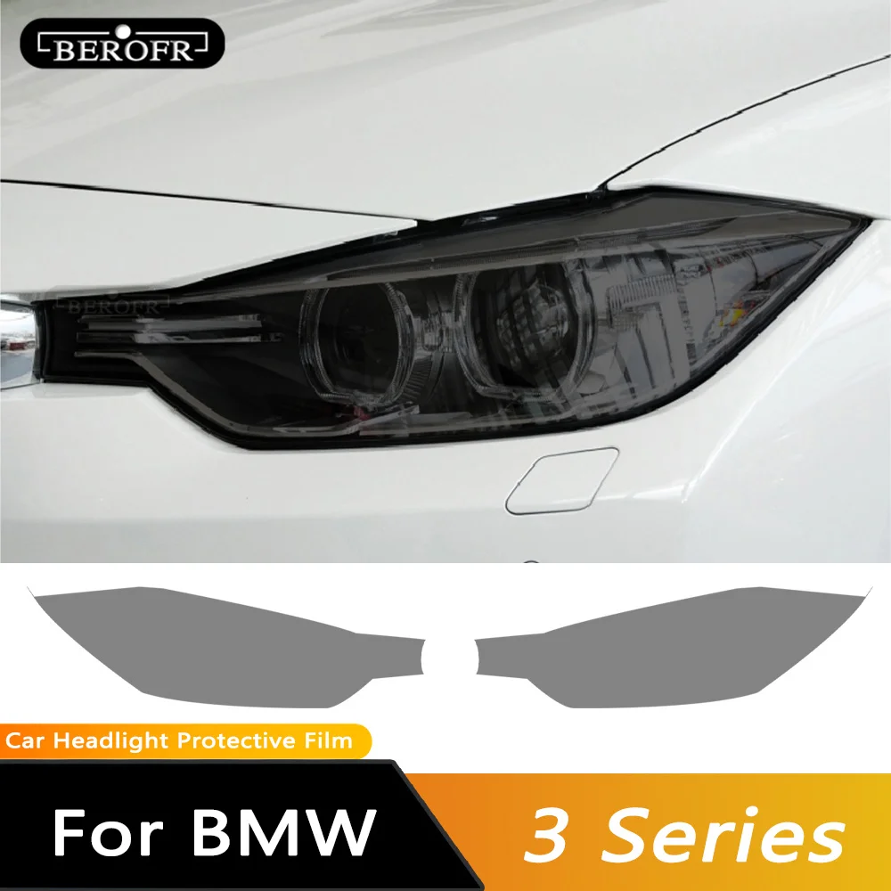 

2 Pcs Car Headlight Protective Film Headlamp Transparent Black TPU Sticker For BMW 3 Series F30 F31 G20 G21 F34 GT Accessories