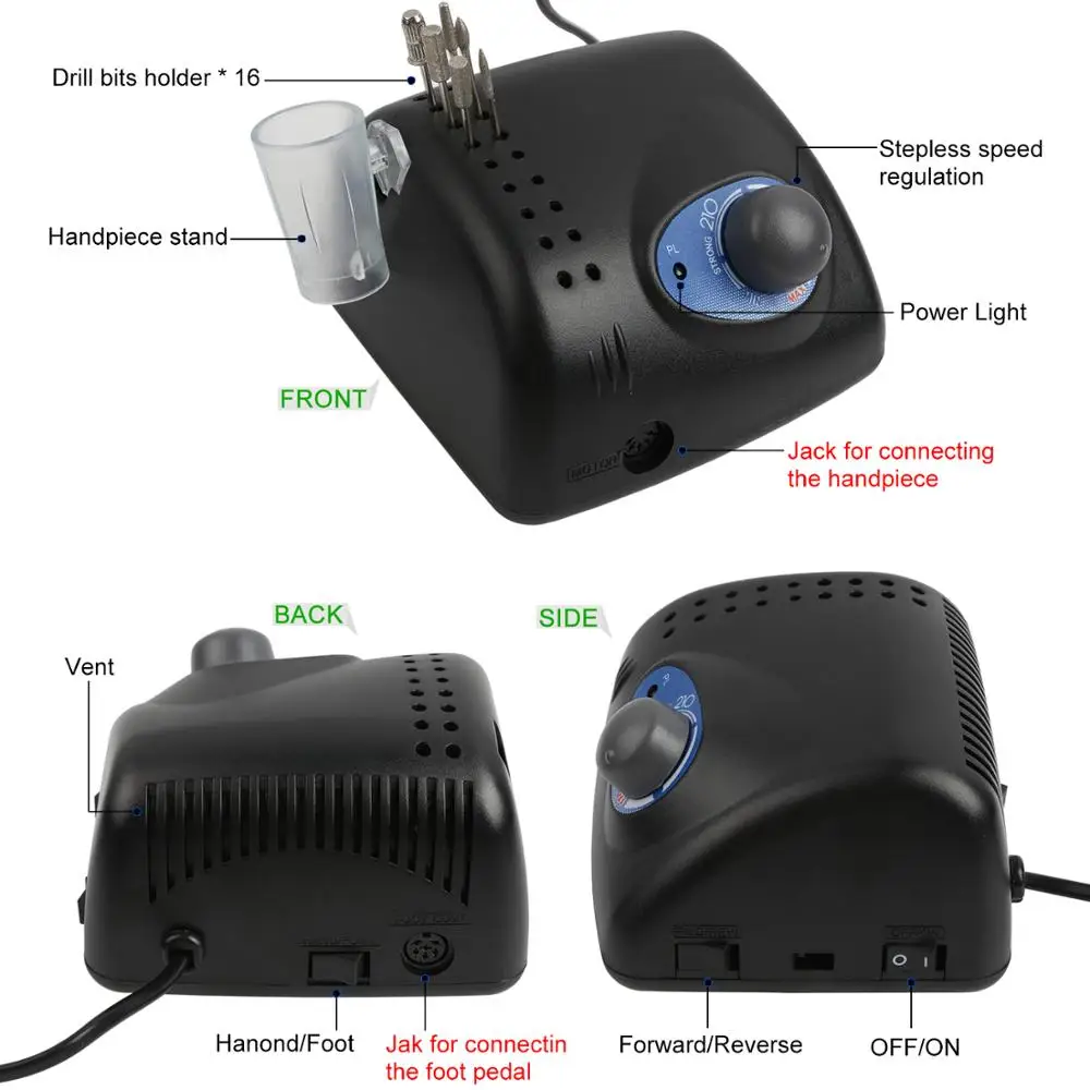 45000 об/мин серебряный наконечник STRONG 210 PRO 105L BTMARATHON микромотор saeshin полировка