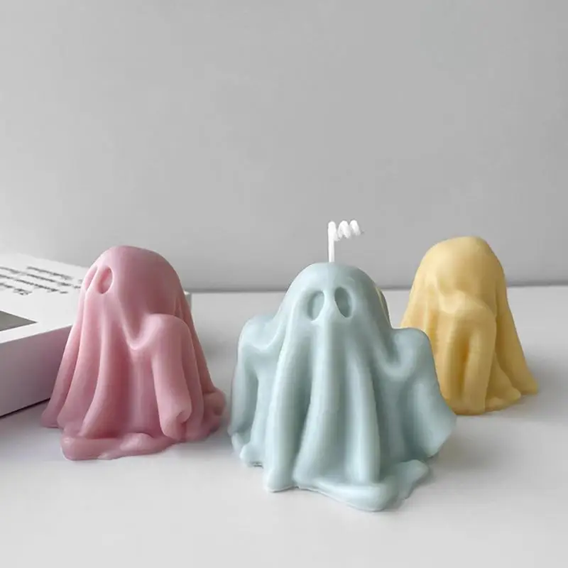 

Halloween Ghost Candle Mold DIY Chocolate Aromatherapy Candle Plaster Handmade Art Crafts Table Soap Mould Halloween Decoration