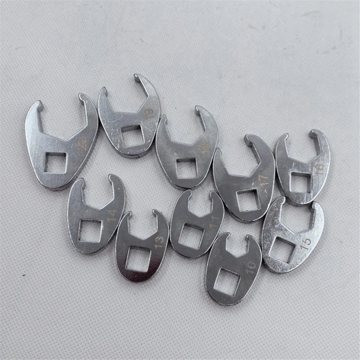 10PCS Hand Tool Individual 3/8 Inch Drive Flare Nut Wrenches Fully Polished 10-22mm for Torque Wrench Keys Set