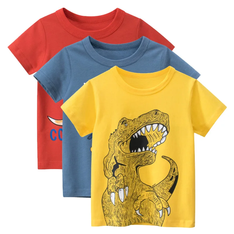 

2022 Summer Clothes Dinosaur T Shirt Boys & Girls Cartoon Tops Clothes Soft Children T-shirt Kids Short Sleeve Cotton Tee Shirt
