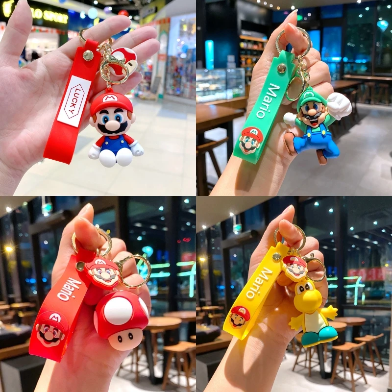MINISO 3D милый брелок с героями мультфильмов Super Mario Bros кулон игрушки Yoshi Goomba Kinopio