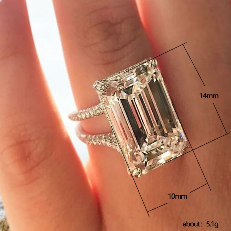 Luxury Crystal Geometric Cubic Zirconia Wedding Rings for Women Fashion Versatile Female Accessories High Quality Jewelry Gifts