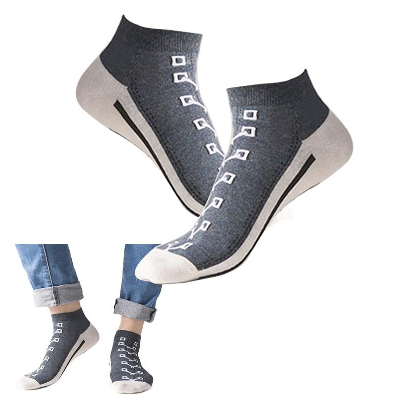 

Funny Canvas Shoes Patterned Socks Summer Cotton Casual Boat Socks College Vintage Couples Short Ankle Socks for Man &women