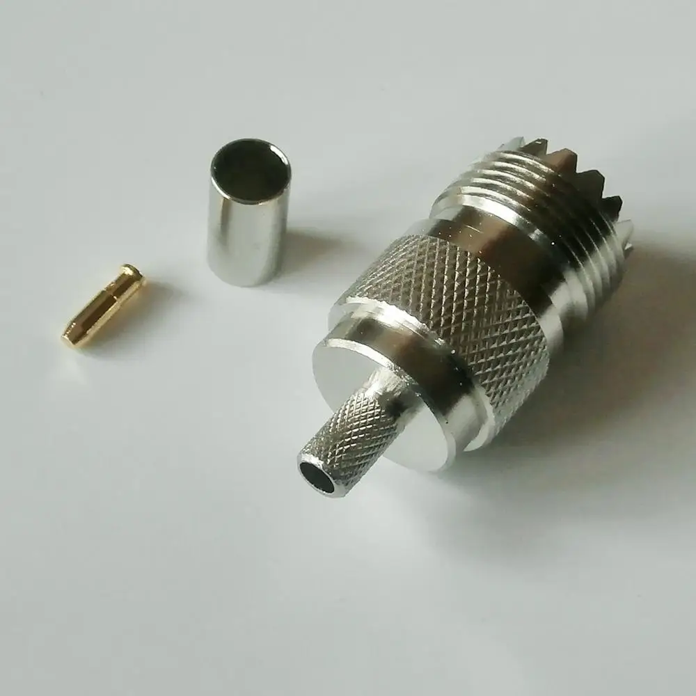 

Connector Socket PL259 SO239 UHF Female Whole tooth Crimp for LMR195 RG58 RG142 RG223 RG400 Cable Brass RF Coaxial Adapters