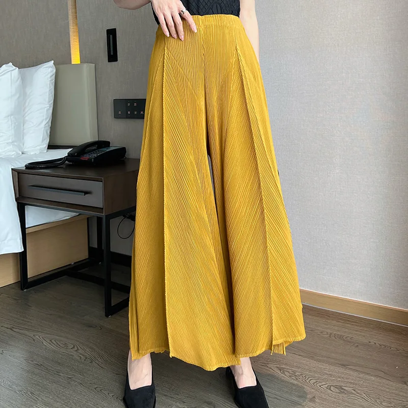 Miyake pleated loose wide-leg pants slim summer comfortable casual pants women's personality fashion wide-leg pants