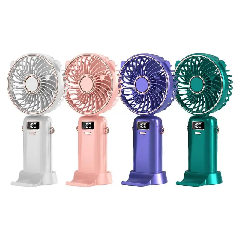 

Small Personal Fan Folding Pocket Personal Fans 5-Speed USB Digital Display Long Life Silent Portable Small Fan For Women