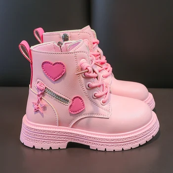 Pink Winter Casual Cotton Boots - Side Zip Princess Ankle Boots 3