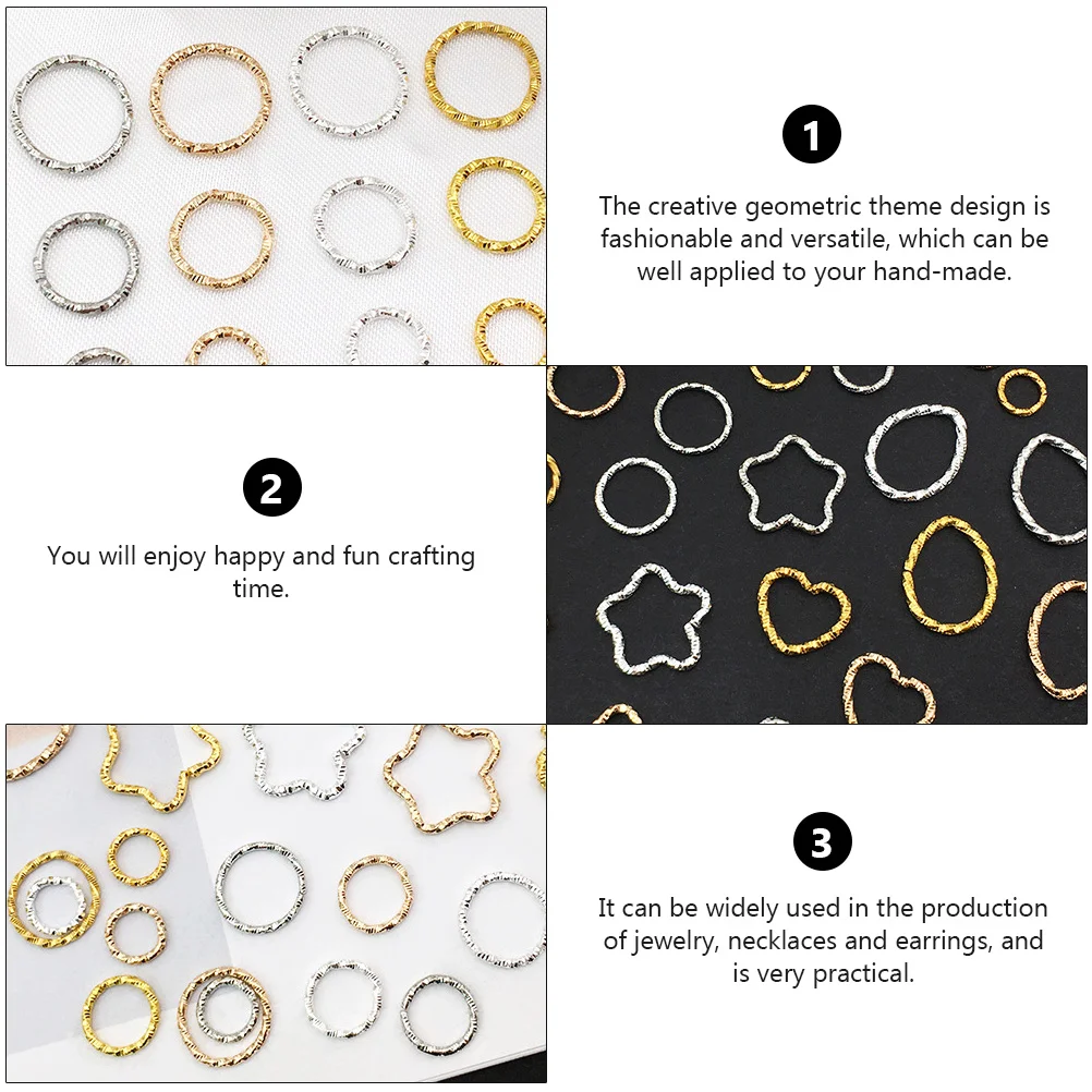 192 Pcs Resin Charms Crafts Geometric Earring Pendant Earrings Accessory Bracelets Tailgate 1.5X1.8CM DIY Jewelry Alloy