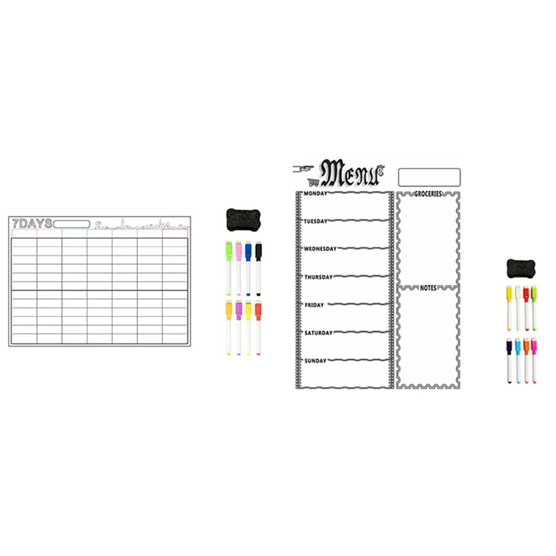 

2 Set A3 Magnetic Whiteboard Sheet-1 Set With Magnetic Eraser+Instructions & 1 Set Without Magnetic Eraser+Instructions