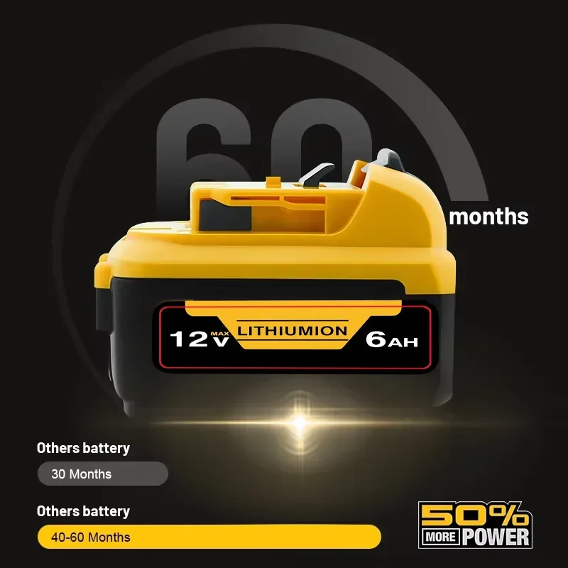 Беспроводная/перезаряжаемая для литиевой батареи Dewalt 12 В 5/6 Ач DCB120 DCB123 DCB125 DCB124 DCB122