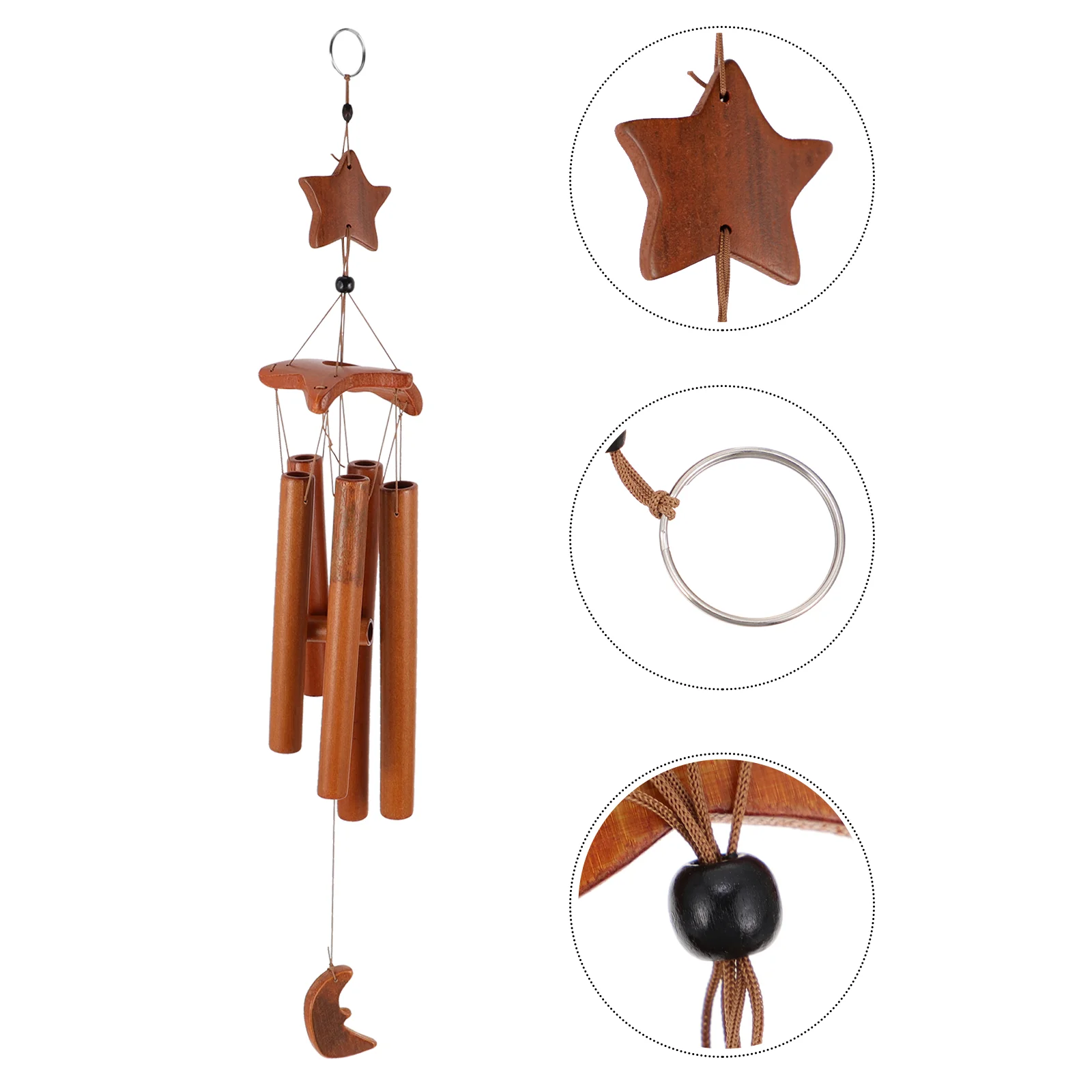 

Wind Chimes Chime Wood Bell Vintage Windchime Ornament Wall Hanging Decoration Bells Antiqye Windsock Gift Star Retrowooden