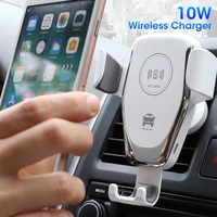 10w car wireless charger phone holder air vent gravity stand holder for 13 12 11 x stand qi fast charging