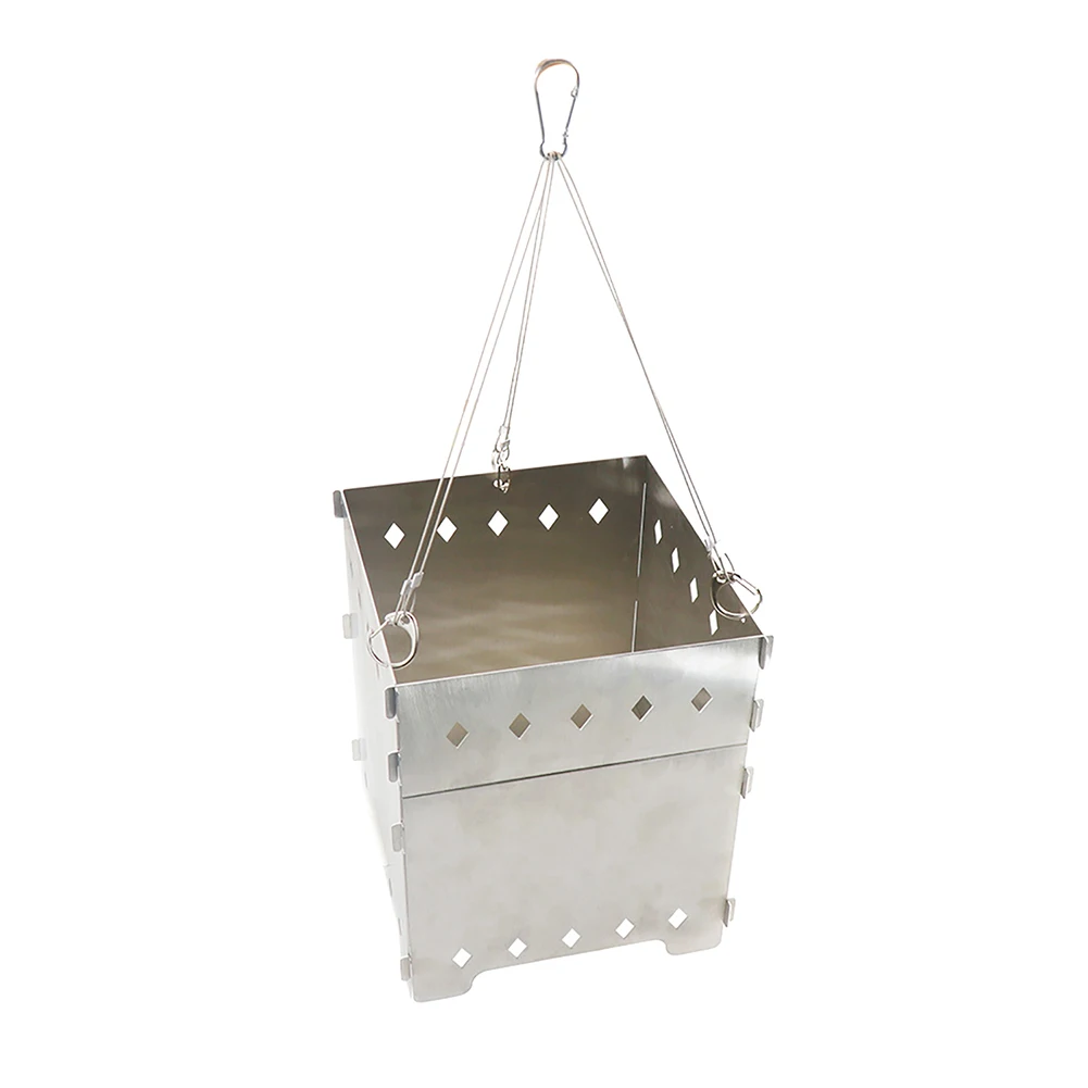 

BBQ Tool Portable Stainless Steel Reusable Outdoor Camping Foldable Grill Durable Lightweight Hiking Cooking Hanging Stove