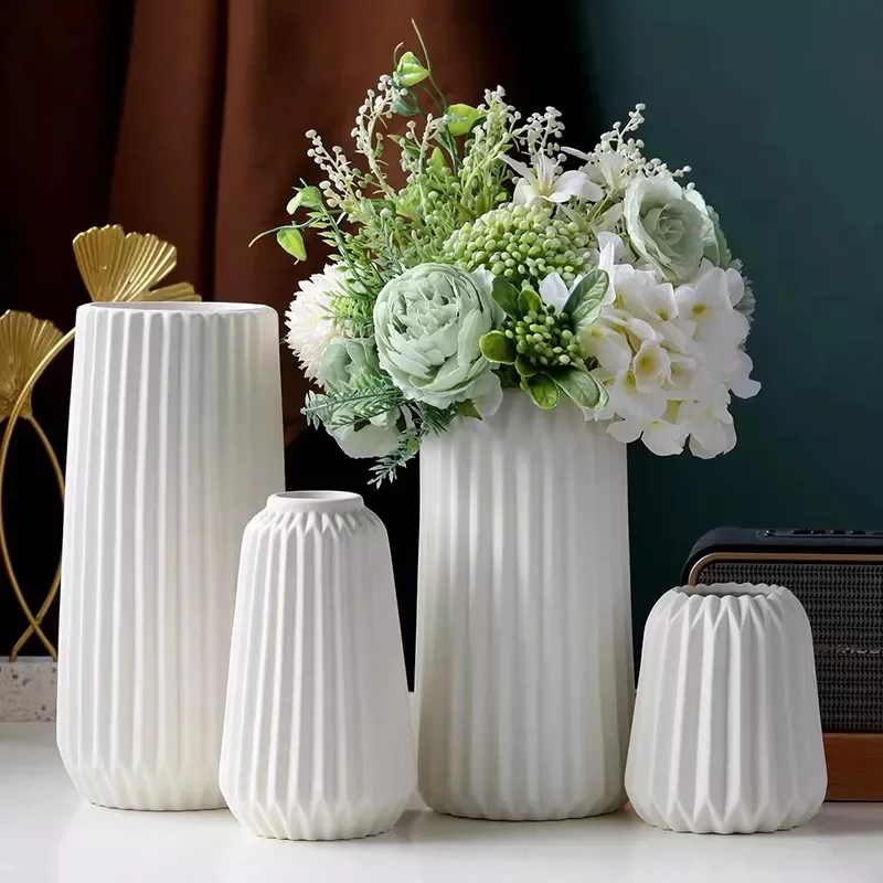 

NEW Vase for Decor Home Accessories White Ceramic Vase Living Room Decoration Aesthetics Plant Pots Decorative Modern Vases