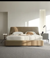 italian minimalist fabric soft bed light luxury modern master bed 1 8m double bed nordic designer soft bed floor bed