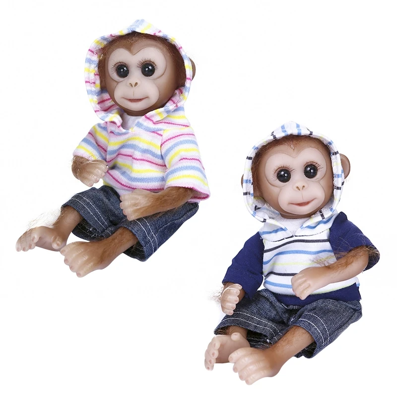 

Reborn Monkey Gifts Infant Bed Nap Reborn Newborn Baby Toy Sleeping Doll Infant Accompany Toys Animal Body Doll