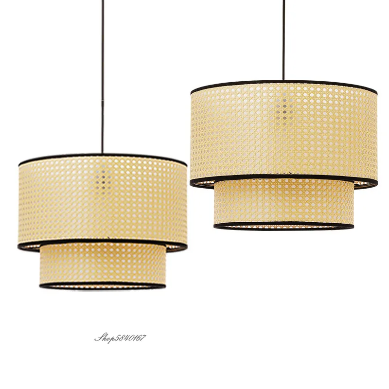 

Japanese Style Handmake Pendant Light Rattan Art Hanging Lamps Loft Living Room Dining Room Home Decor Cafe Restaurant Luminaire