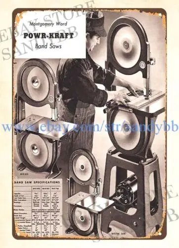 1941 Монтгомеры Уорд Powr-Kraft Электроинструменты металлическая жестяная вывеска