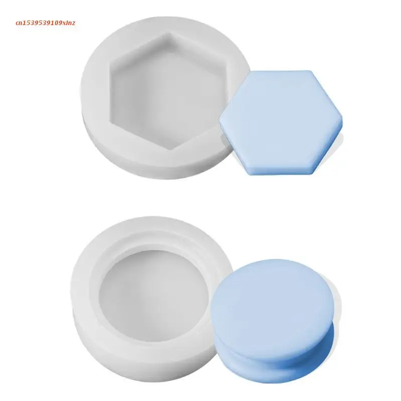 

3D Round Hexagon Bottom Trays Silicone Molds DIY Epoxy Resin Molds Table Ornament Mould Plaster Making Tool Easy Clean