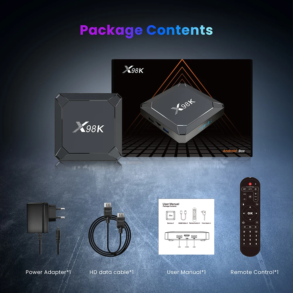 X98K Android 13 Smart TV Box Rockchip RK3528 4 ГБ 32 WIFI6 BT 5.0 8K HDR 2 16