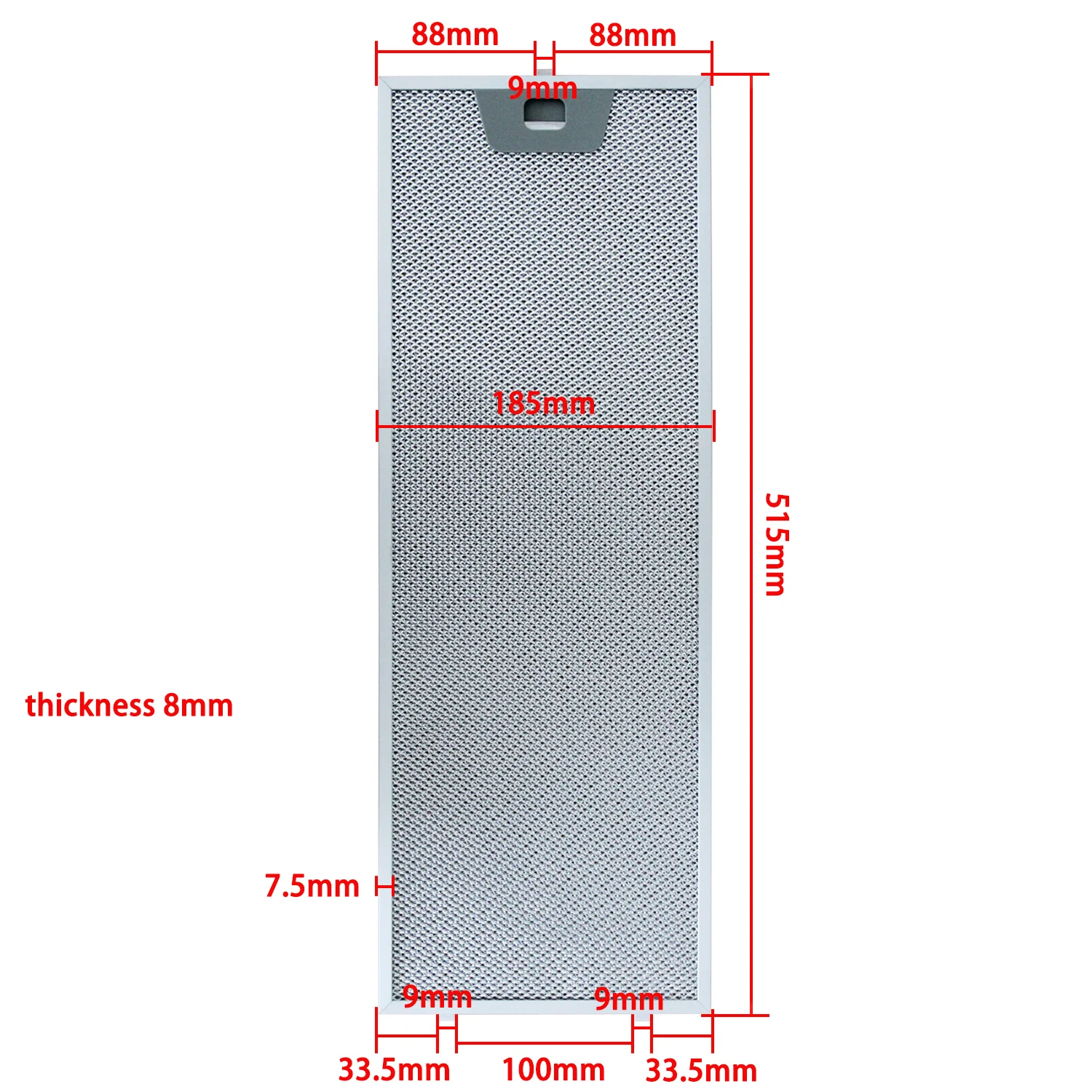 

Набор фильтров для вытяжки 515x165+ 515x185 мм Кухонная вытяжка Жировой фильтр Алюминий