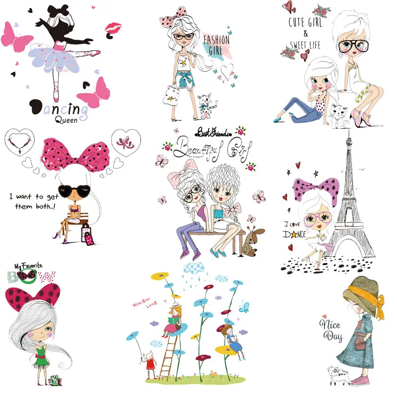 

Cartoon Perfume Women Embroidery Patch Thermal Patch for Clothing Brand Iron Transfer Sticker Clothes Iron-on Patches Applique