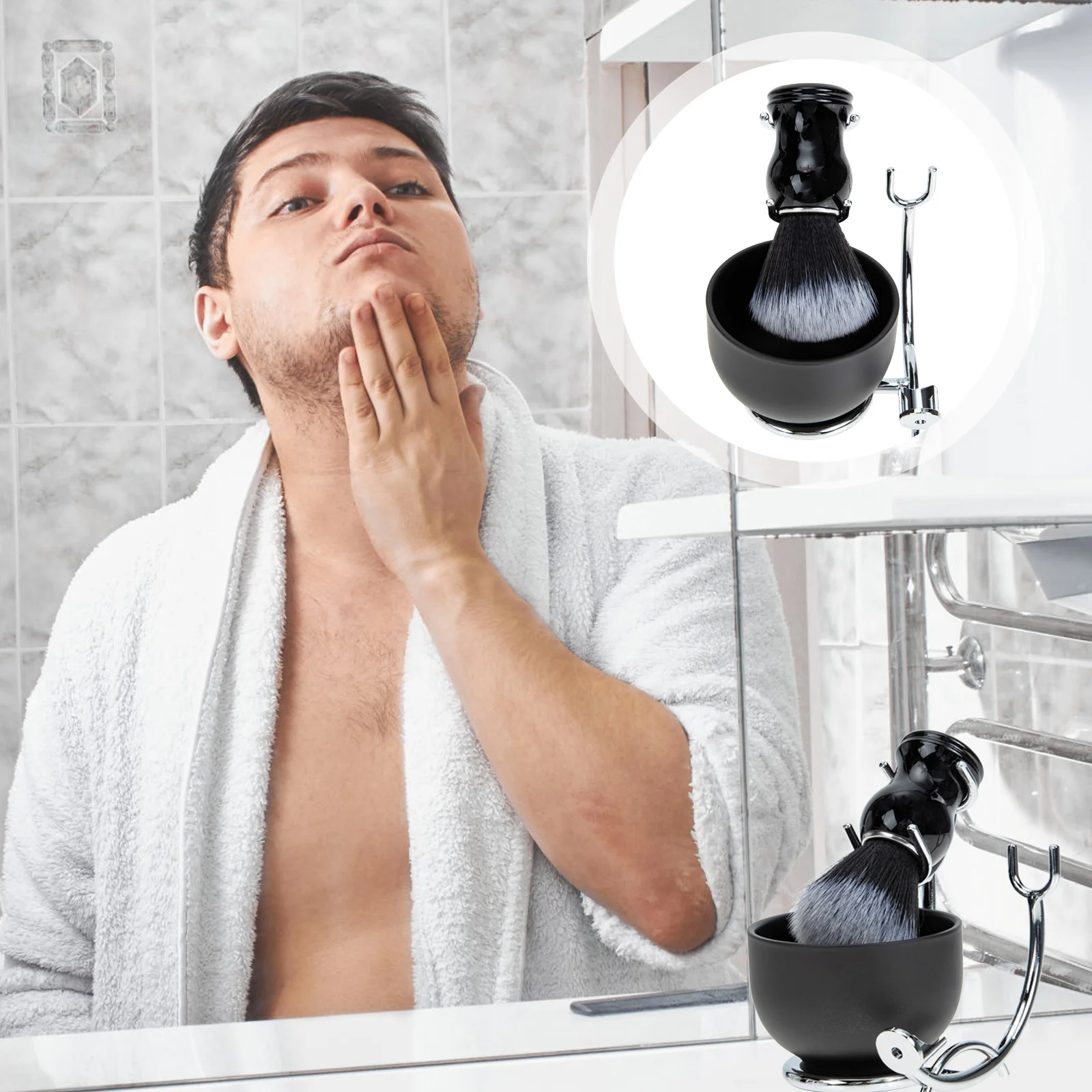 

1 Набор кистей для бритья и чаши набор для бритья кисти для бритья для мужчин чашка для бритья