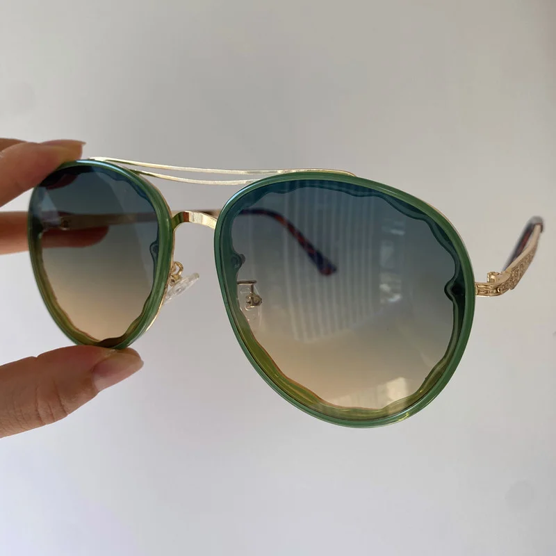 Модные солнцезащитные очки с двойным лучом взрослые защитой от УФ-лучей оправой