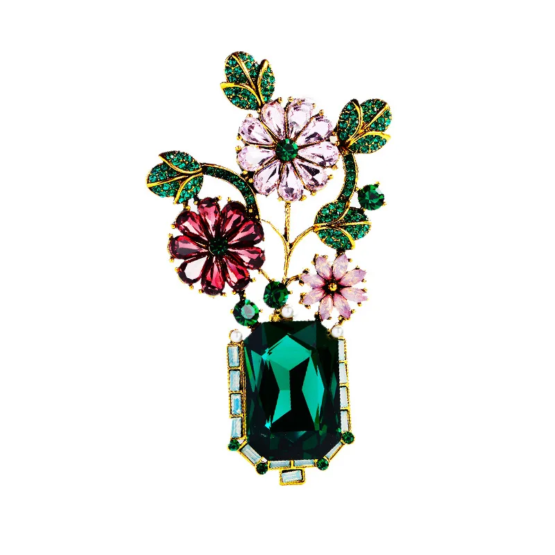 

Monet's Garden Fashion Crystal Vase Brooch For Women Free Shipping