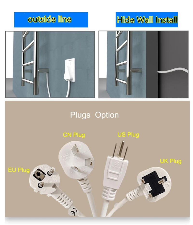 Обогреватель для полотенец из нержавеющей стали 110 В 90x65 см | Сушилки