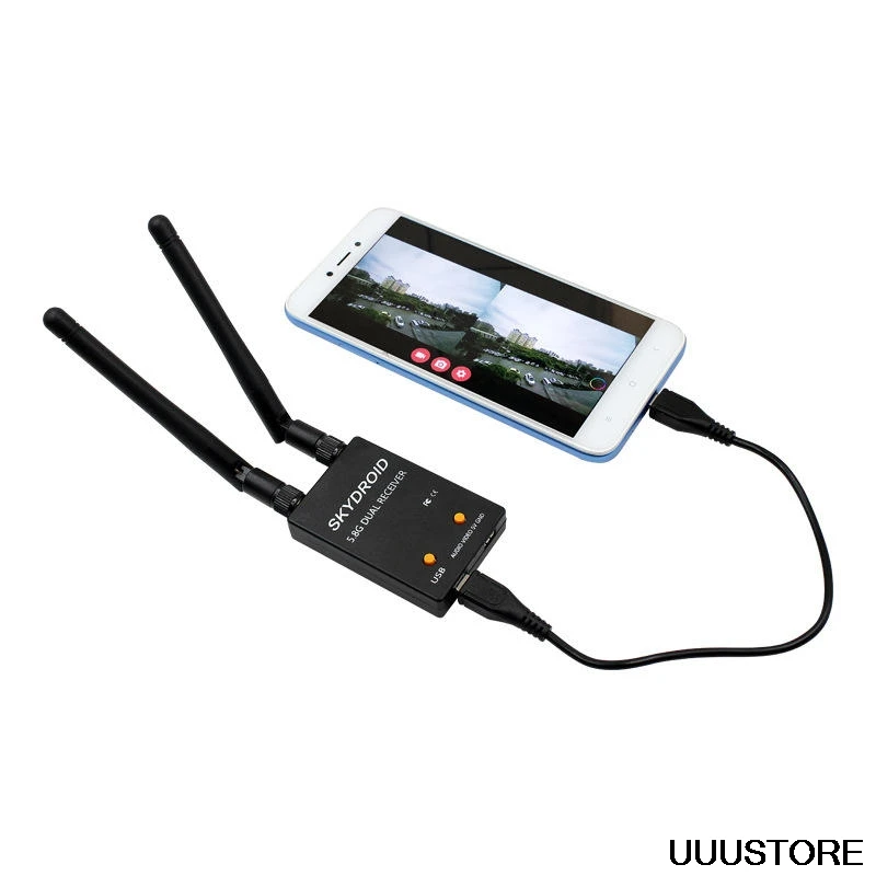 

Skydroid 5.8Ghz 150CH True Diversity UVC OTG Smartphone FPV Receiver for Android Tablet PC VR Headset FPV System RC Drone