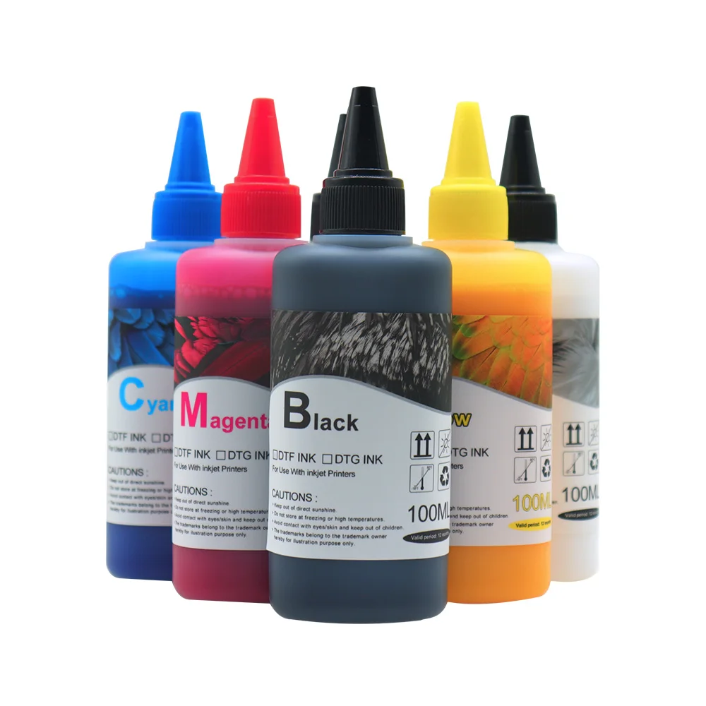 

100ML*5 DTF Ink Kit Film Transfer Ink For DTF Printer Direct Transfer Film Printer For DTF T-shirt Febric Printing DTF Ink