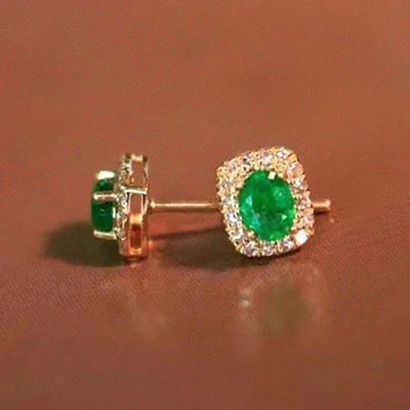 Элегантные классические серьги-гвоздики из 18-каратного твердого золота с