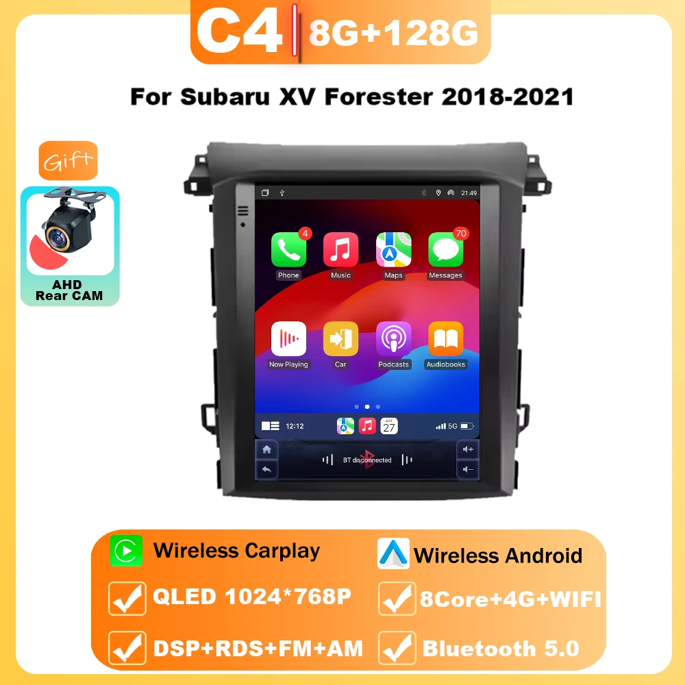 

9,7-дюймовый Android15 для Subaru XV Forester 2018-2021, автомобильный радиоприемник для экрана в стиле Tesla, мультимедийный видеоплеер, навигация 5G GPS