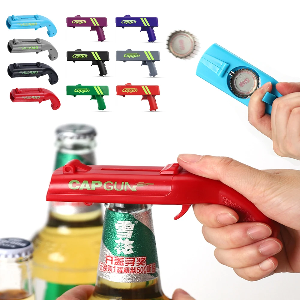 

Lids Shooter Bottle Lid Flying Cap Launcher Shooter Party Drinking Game Toy Kitchen Gadget Cap Gun Beer Opener Bar Accessories
