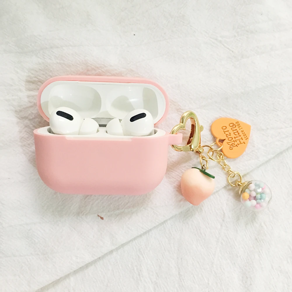 

Чехлы для apple AirPods Pro2, чехол, Милый персиковый чехол с подвеской для наушников, мультяшный чехол для airpods 1, 2, 3-й силиконовый чехол для наушнико...