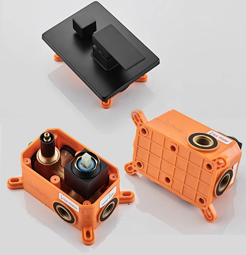 brass black shower set bathroom faucet wall mounted rainfall shower head diverter mixer handheld spray set bathroom faucet free global shipping