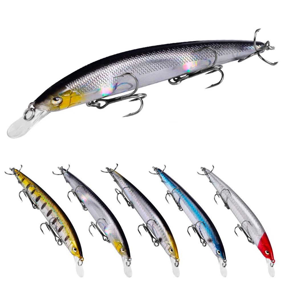 

1PCS 11.5-15cm 9-18.5g Full Swimming Layer 3D Bionic Minnow Fishing Lure Hard Bait with 3 Fishing Hooks Fishing Tackle Lure 3D