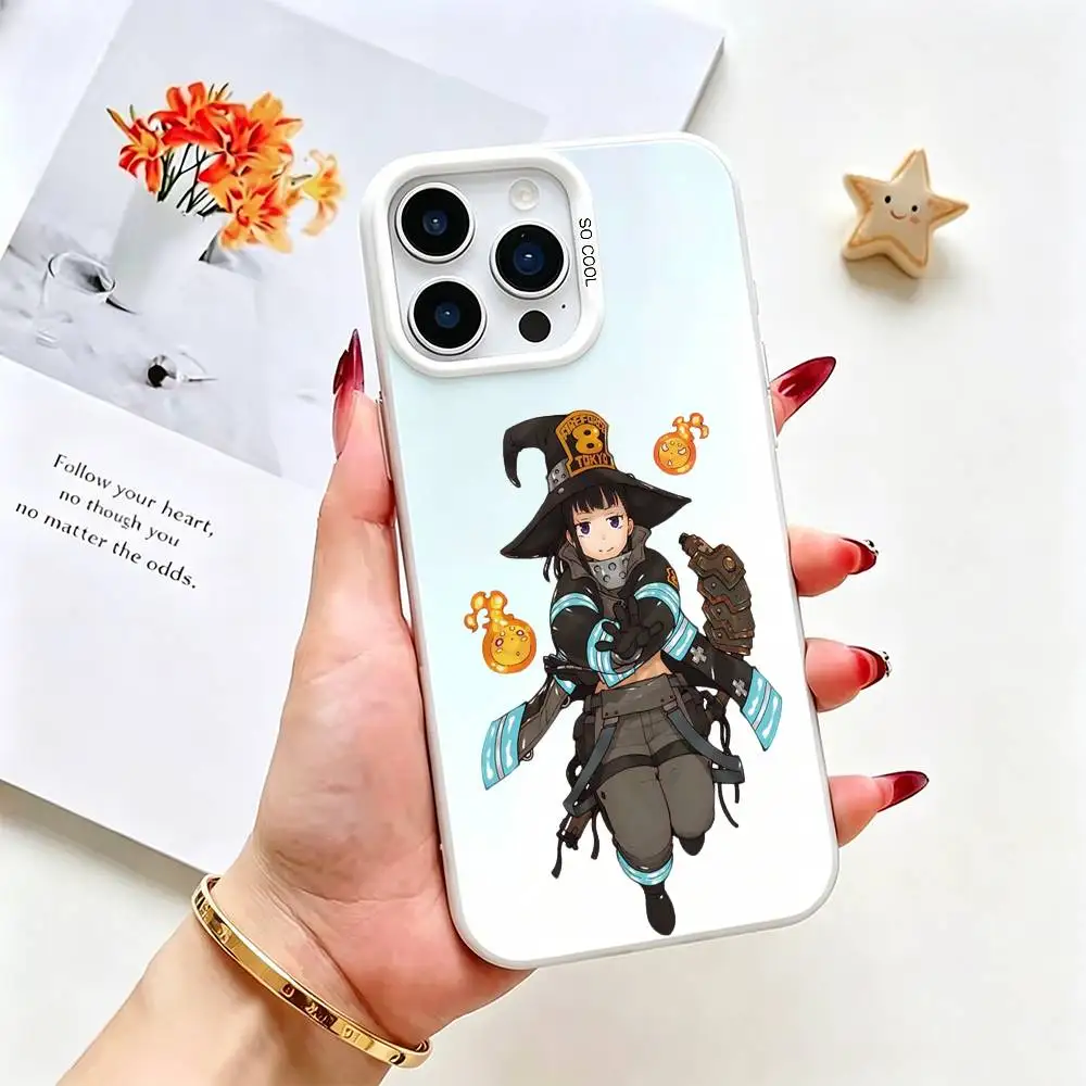 Фото Чехол для телефона F-Fire Force Maki Oze для iPhone 17, 16, 15, 14, 13, 12, 11 Plus, Pro Max, XS, цветной серебристый чехол-накладка №4