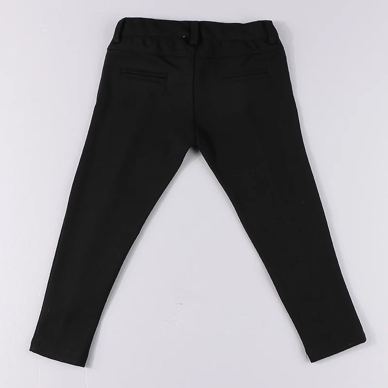 Boys long pants black all seasons trouser high elasticity waistband fashion pants summer kid clothes pants front zipper opening