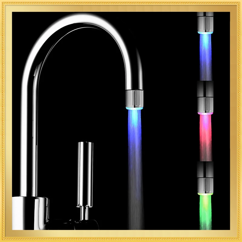 

NEW2022 Temperature Sensitive 1/3/7-Color Light-up Faucet Kitchen Bathroom Glow Water Saving Faucet Aerator Tap Nozzle Shower