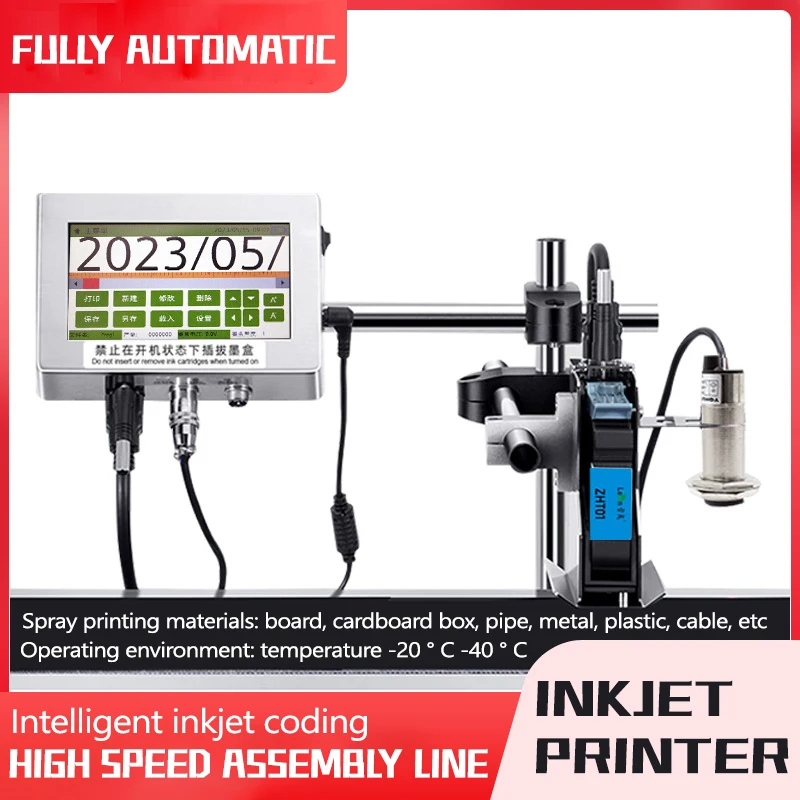 

12.7/25.4mm Online Inkjet Printer Fully Automatic Assembly Line Thermal Inkjet Tij Automatic Coding Machine Date 12 Languages