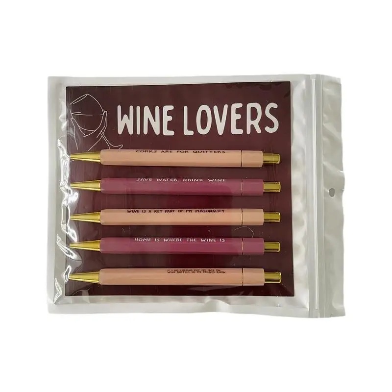 

Rollerball Pens For Women 5pcs Wine Red Ballpoint Pens For Writing Offices Stationery Supplies For Offices Home Class And High