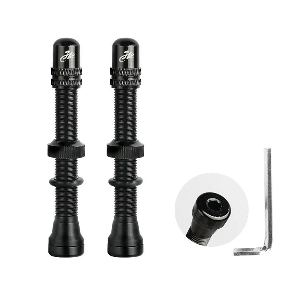 

1 Pair MTB Bicycle Tubeless Aluminum Alloy Valve Stem 60mm Spare Core Tool For Most Tubeless Rims Wheels, Mountain Bike
